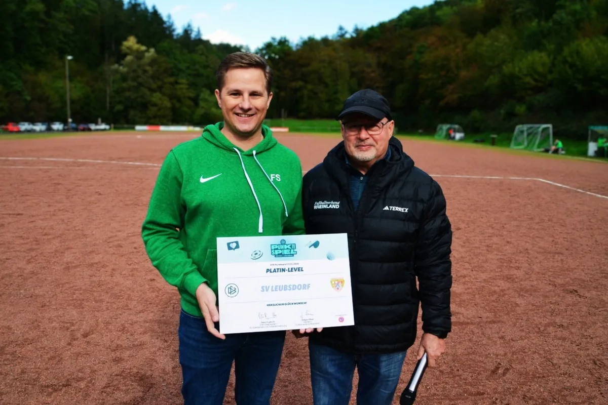 SV Leubsdorf glänzt mit Platin-Auszeichnung des Deutschen Fußball-Bundes
